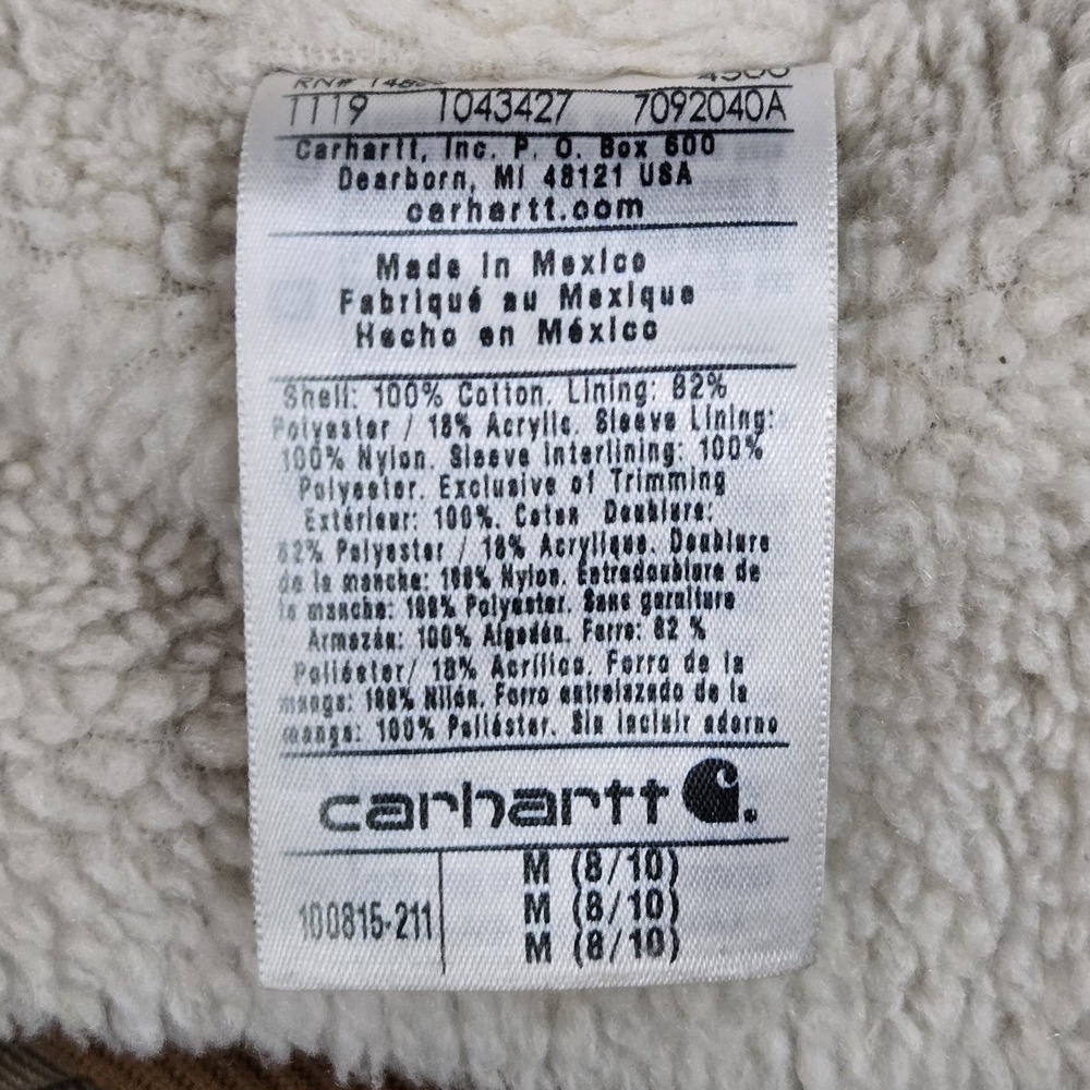 Carhartt Women Jacket M (8/10) Brown Sherpa Lined Weathered Duck Y2K - Picture 6 of 13